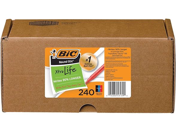 BIC Round Stic Ballpoint Pen- 240 Count