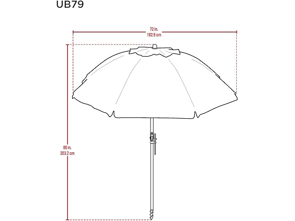 Tommy Bahama 6' UPF 50+ Tilt Beach Umbrella