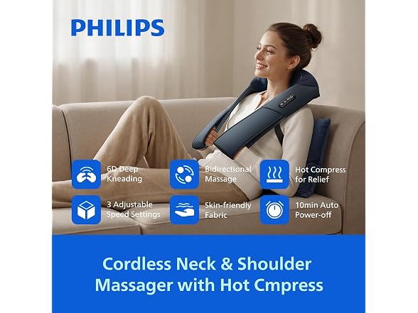 PHILIPS Cordless Shiatsu Massage Pillow