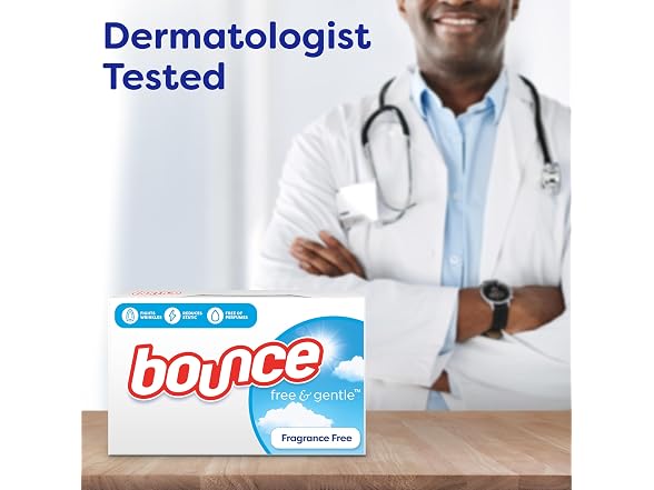 Bounce Free & Gentle Dryer Sheets, Unscented, 240 Count