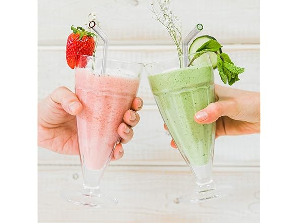 Extra-Wide 10mm Reusable Glass Drinking Straws