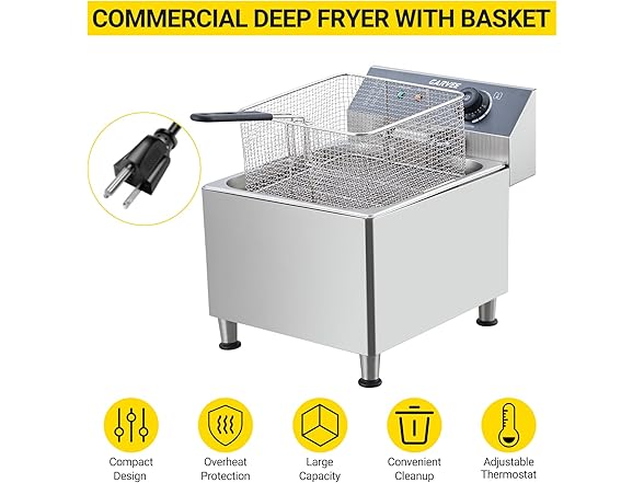 Garvee Commercial Deep Fryer 11 L 1700W 