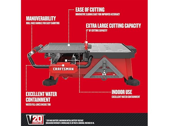 CRAFTSMAN CMCS4000M1 -  V20 Tile Saw