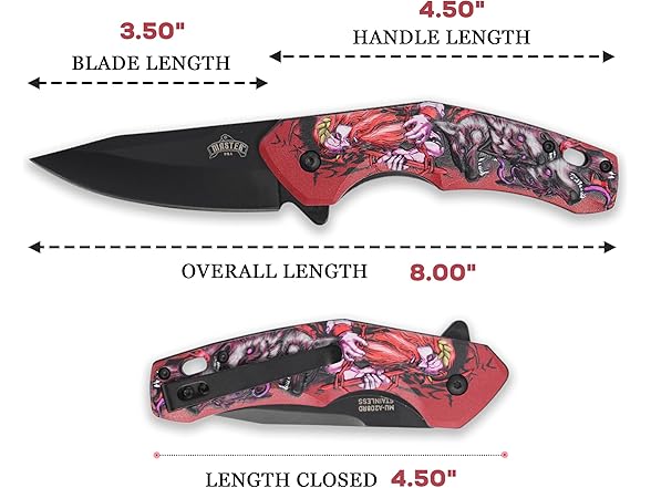 8.22" Folding Knife Red