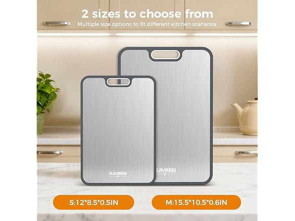 Sumzzz Set of 2 Double Sided Titanium Cutting Board