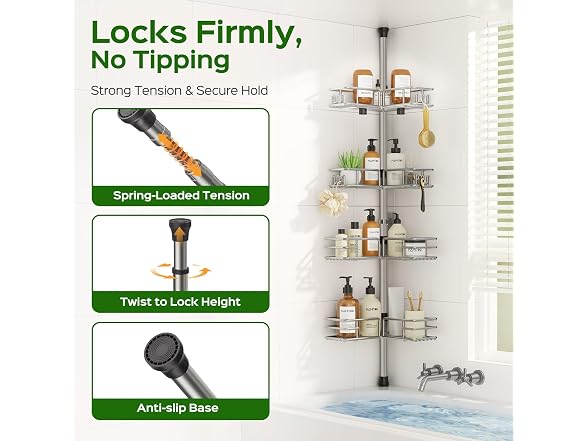 HAMITOR Shower Caddy Tension Pole