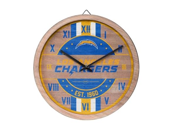 LOS ANGELES CHARGERS Barrel Wall Clock