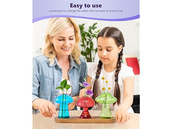 3 Pack Mushroom Glass Propagation Vases