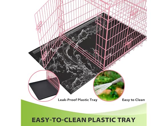 BestPet | Dog Crate | 18" | Pink | Foldable Metal Kennel