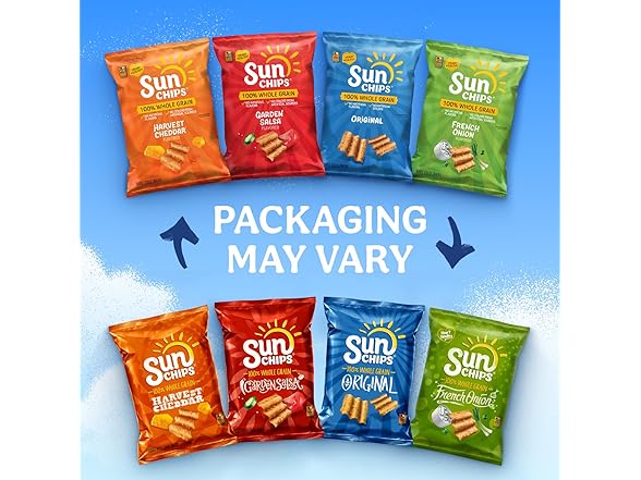 40PK SunChips 100% Whole Grain Chips, Harvest Cheddar