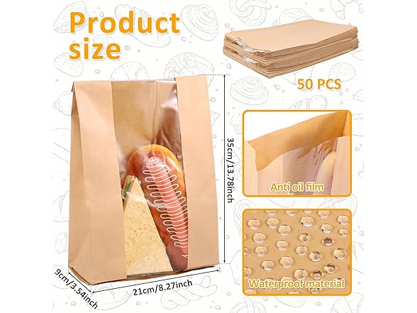 50 Pcs Bag w/50 Sealing Stickers
