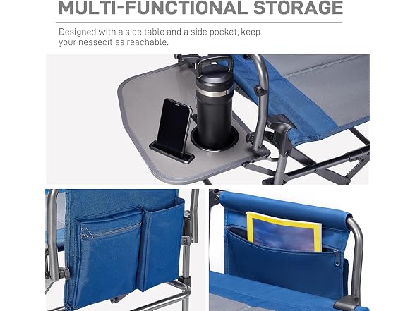 EVER ADVANCED Blue Camping Chair