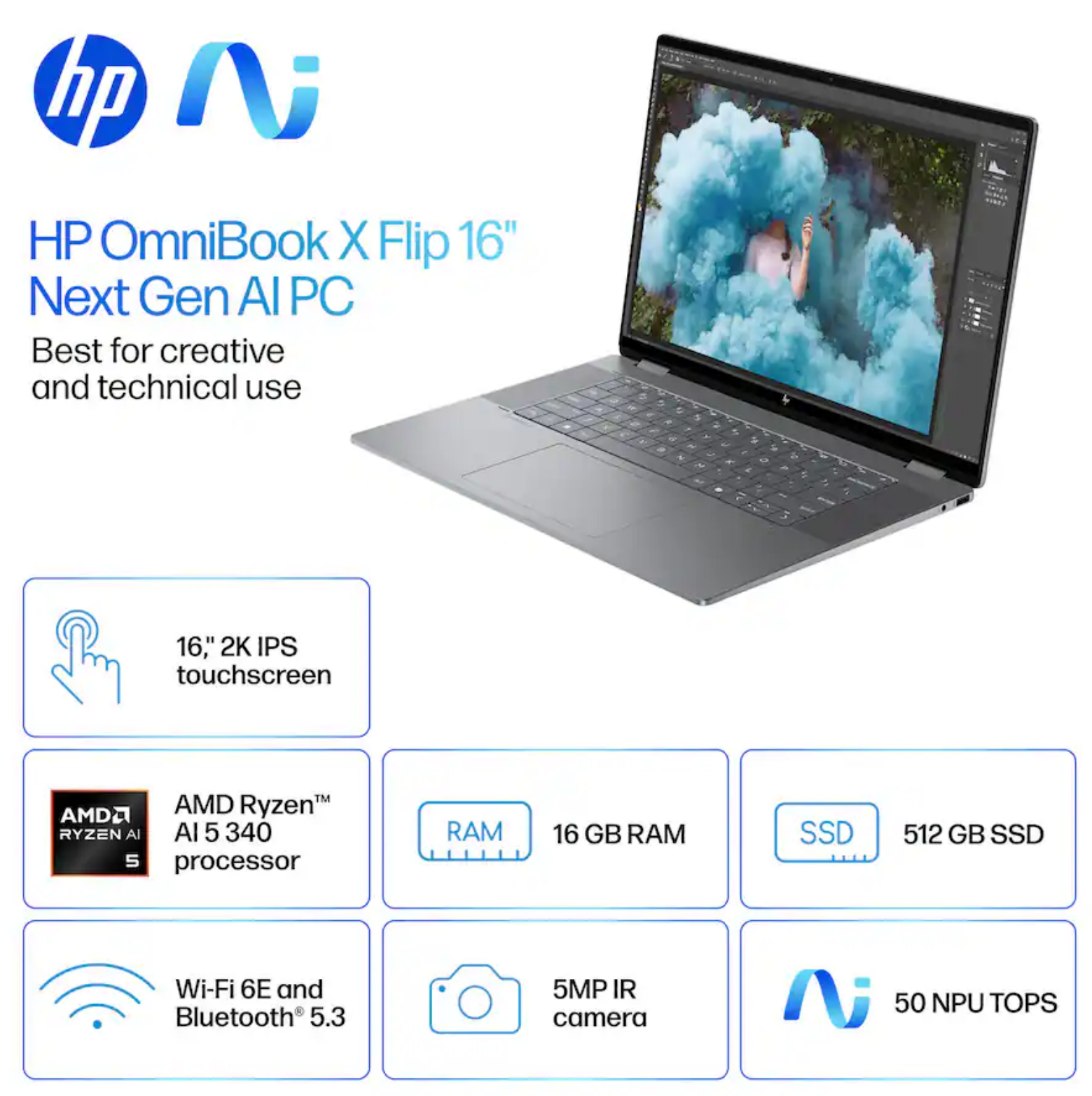 HP OmniBook X Flip 2-in-1 Copilot+ 16" Laptop - Gallery 4