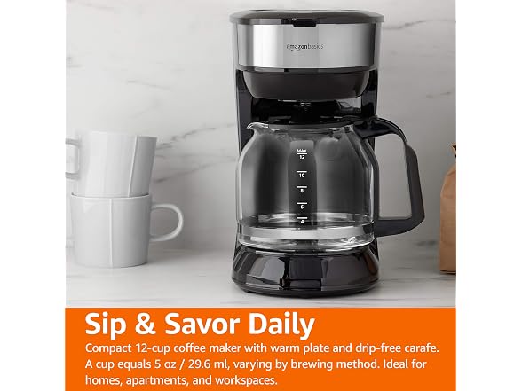 Amazon Basics Coffee Makers, 12-Cup Coffee Machine