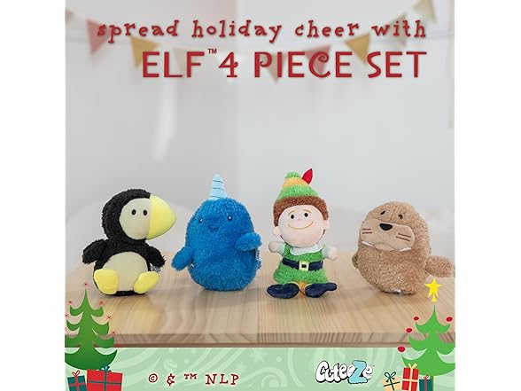 Kids Preferred Elf 4 Pc Cuteeze Plush Set