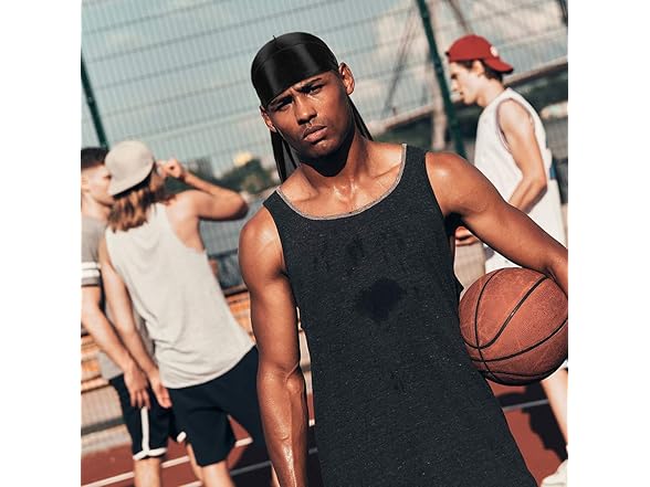 ASKNOTO 5 Pcs Silky Durag Headwraps