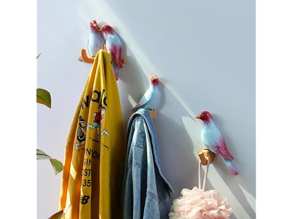 Bird Coat Hooks Animal Wall Silvery L