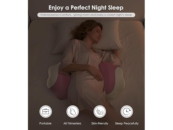 DONAMA Cooling Pregnancy Pillow Pink