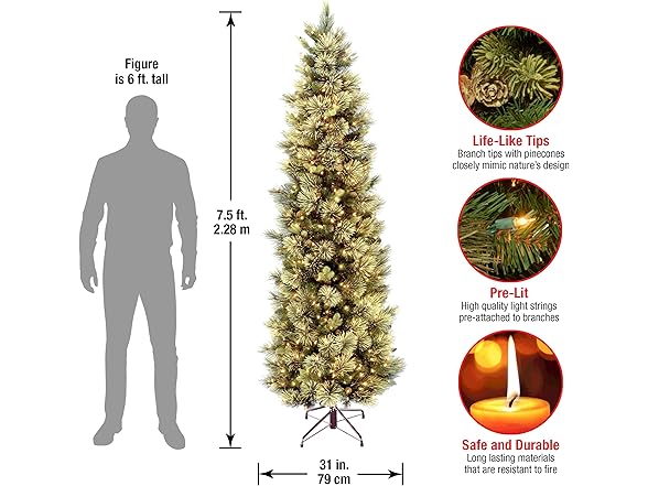 National Tree Company Pre-lit Artificial Christmas Tree, 7.5ft
