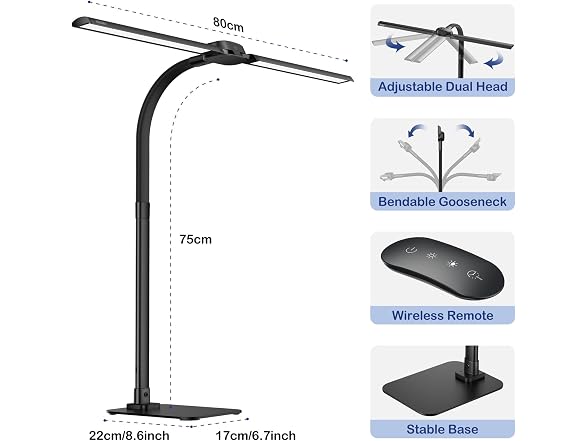 24W LED Desk Lamp for Home Office