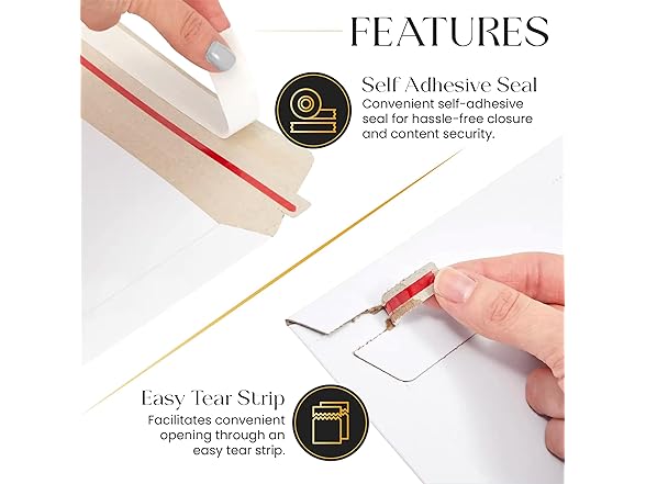 100 Pack 7x9 in Rigid Mailers