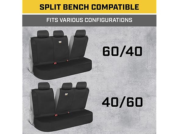 CAT Flexfit Black Rear Seat Cover 60/40