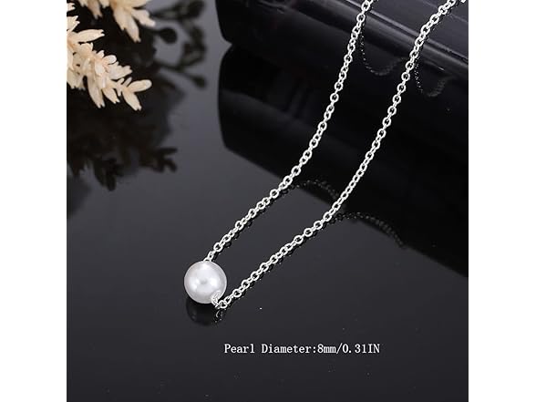 Yalice Tiny Pearl Choker Necklace Silver