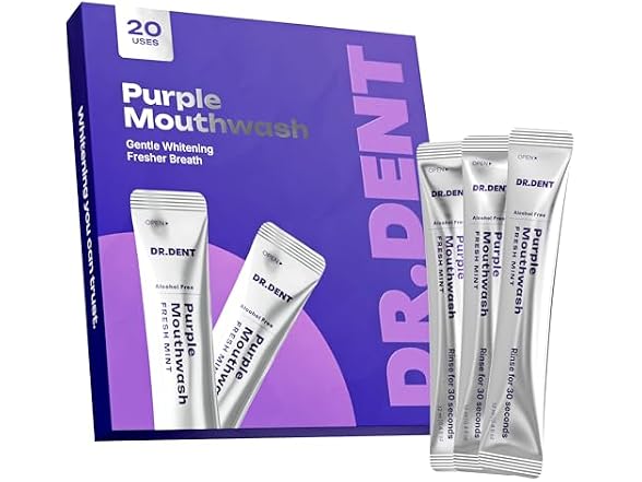 DR.DENT Purple Mouthwash for Teeth Whitening
