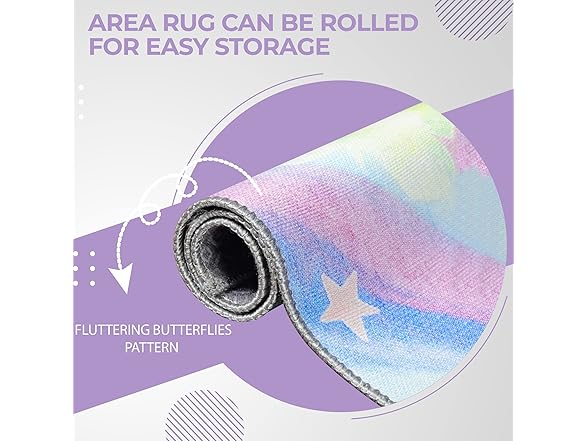 Superior 2'x3' Butterfly Non-Slip Kids Rug