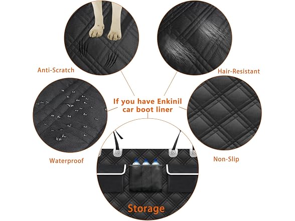 Enkinil Dog Cargo Cover Liner, Durable Waterproof