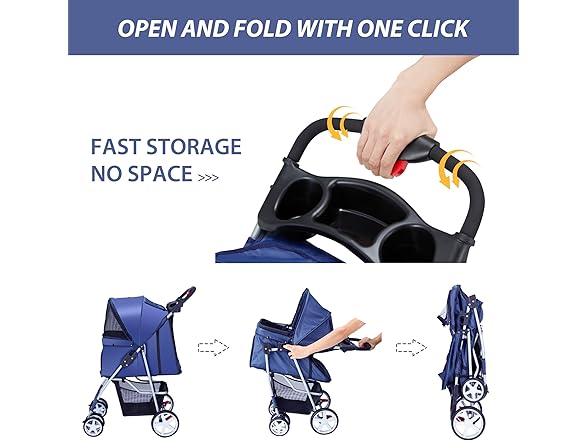 Navy Blue Pet Stroller