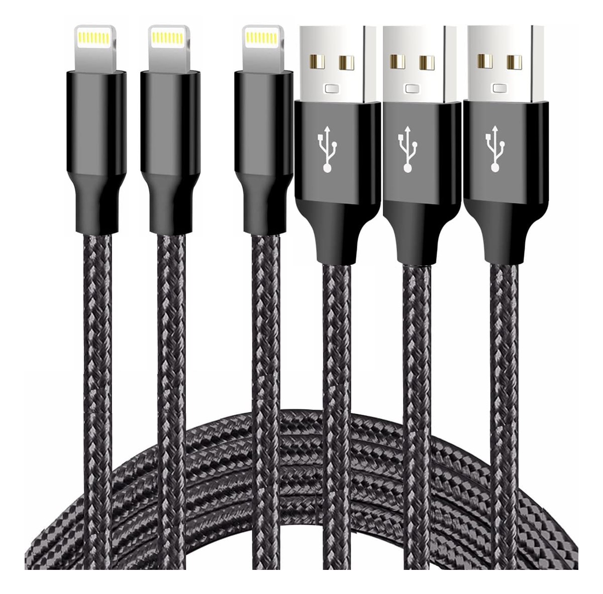 (3 Pack) Digital Basics 10FT Lightning to USB-A Cable - Gallery 5