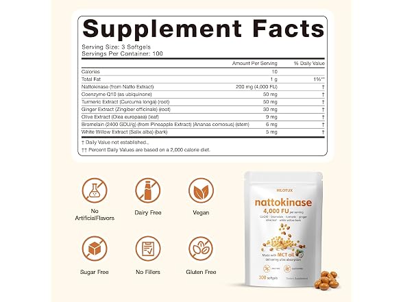 HILOTUX Nattokinase Supplement 4, 000 FU - Gallery 8