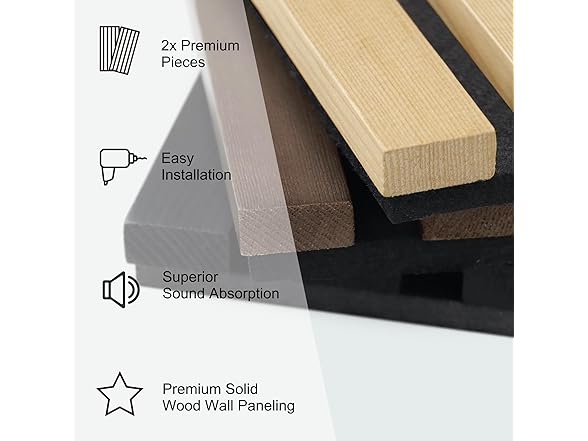 ROOMTEC ROOMTEC 2 Pack Acoustic Solid Wood Wall
