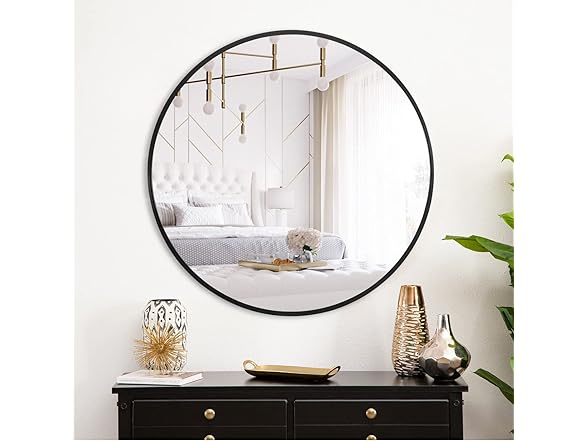 NeuType Round Mirror (Black, 32" x 32")