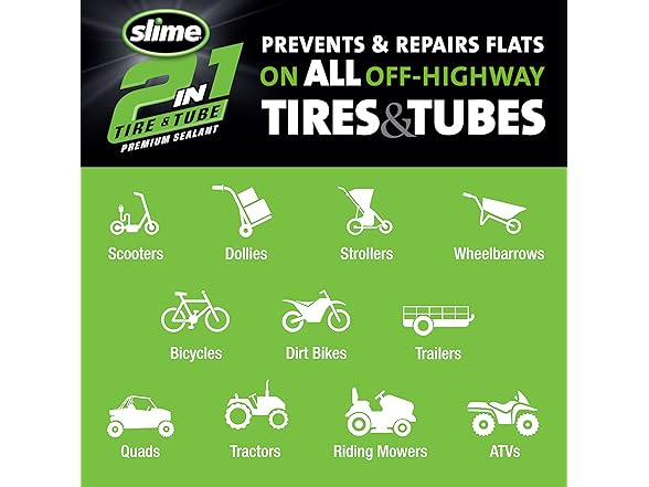 Slime 10193-6PK 2-in-1 Tire and Tube Sealant Puncture Repair Sealant