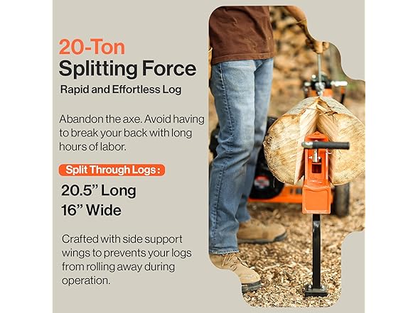 SuperHandy Log Splitter - 20 Ton 7HP