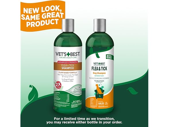 Vet's Best Flea & Tick Shampoo for Dogs, Pla