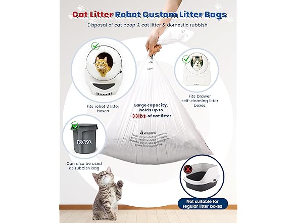 Cat Litter Box Liner Bags- 100 Pack