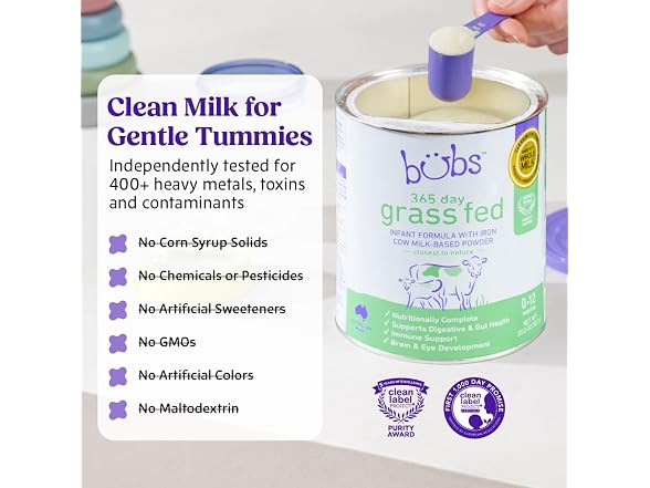 Bubs 365 Day Grass Fed Infant Formula for 0 12