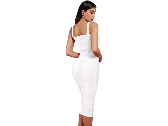 Whoinshop Women (XS) Rayon Strap Celebrity Dress