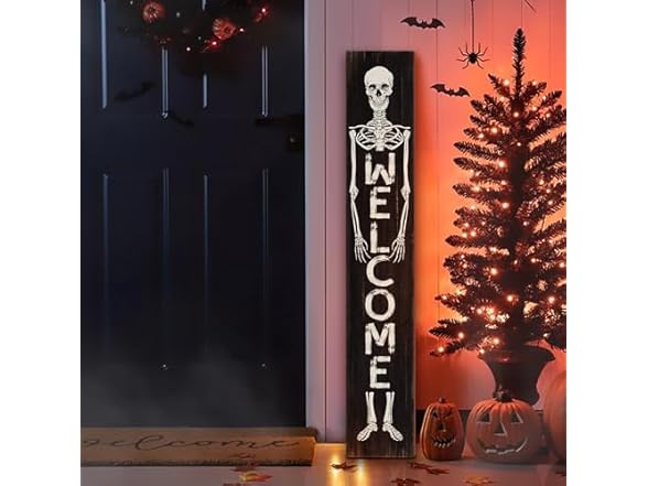 Halloween Skull Porch Sign