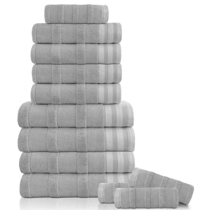 12-Piece Jacquard Stripe Kyoto Towel Set - Gallery 11