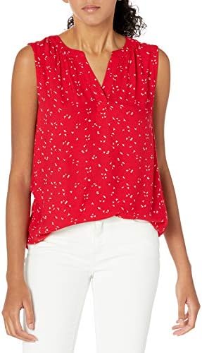Amazon Essentials Women's S/L Woven Shirt, Red Leaf, X-Large