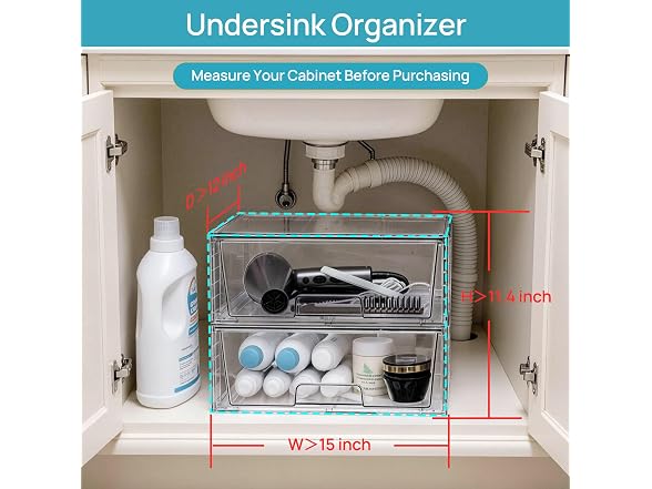 Vtopmart 2 Pack Large Stackable Storage Drawers