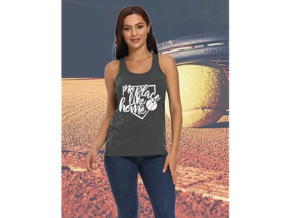 Women's Baseball Mom Tank T Shirt