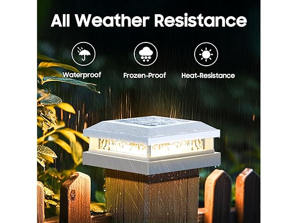 Bosceos Solar Post Lights 8-Pack, 2 Color Modes 16LEDs