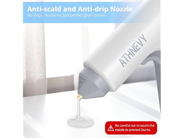 Athnevy FA0401 Cordless Hot Glue Gun White White