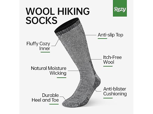 Rezy Cozy Merino Wool Blend Socks Unisex