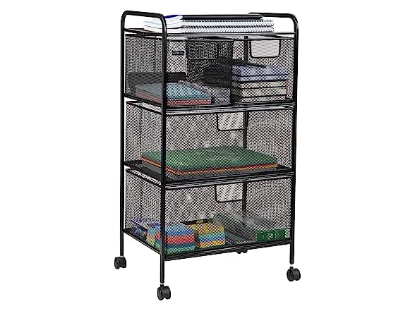 Mind Reader Rolling Cart with Drawers